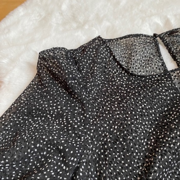 SOLD - Zara Trafaluc Sheer Polka Dot Wrap Dress - Picture 9 of 16